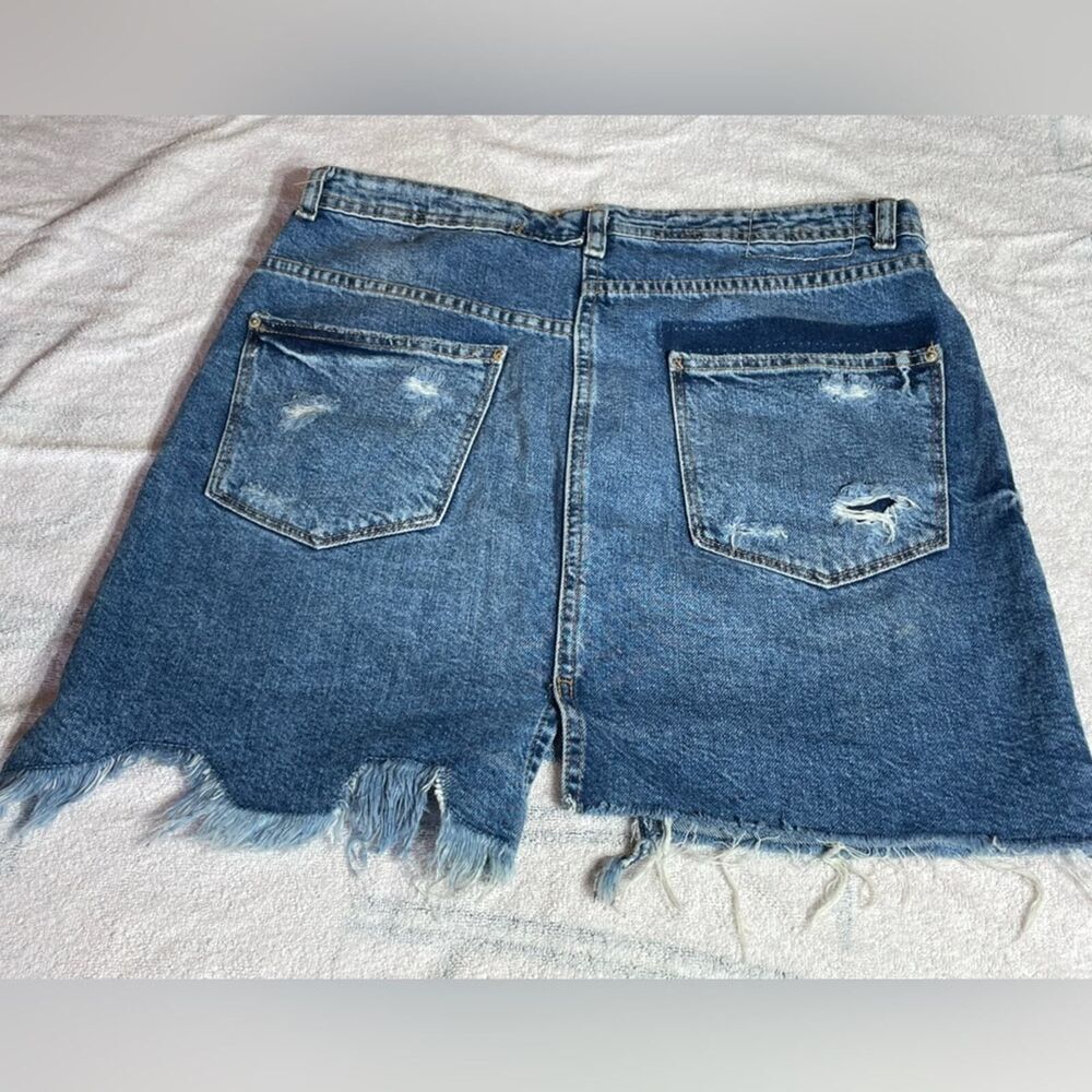 Zara Blue Denim Miniskirt Size L - Picture 2 of 15